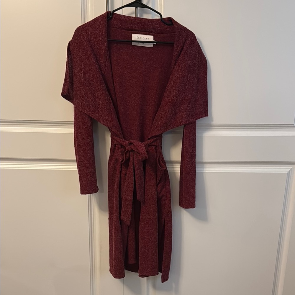 Burgundy Cardigan Sweater Wrap Style